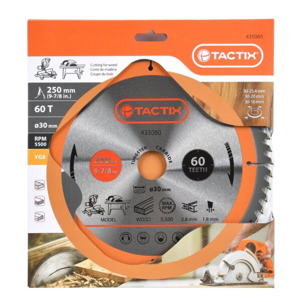 Circular Saw Blade for Wood 60 Tooth 250mm Packaged