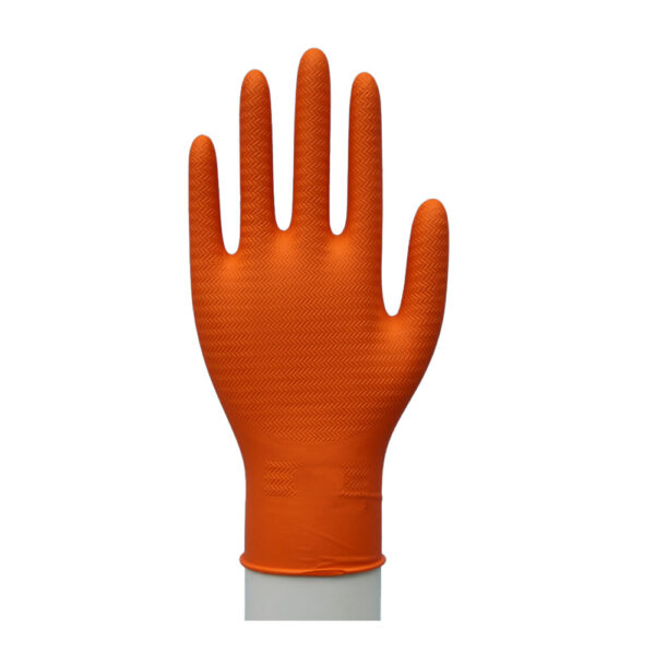 orange gripper nitrile gloves