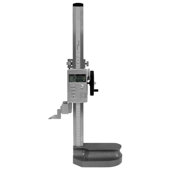 A robustly constructed ,solid single column, digital height gauge with side adjustment wheel 1