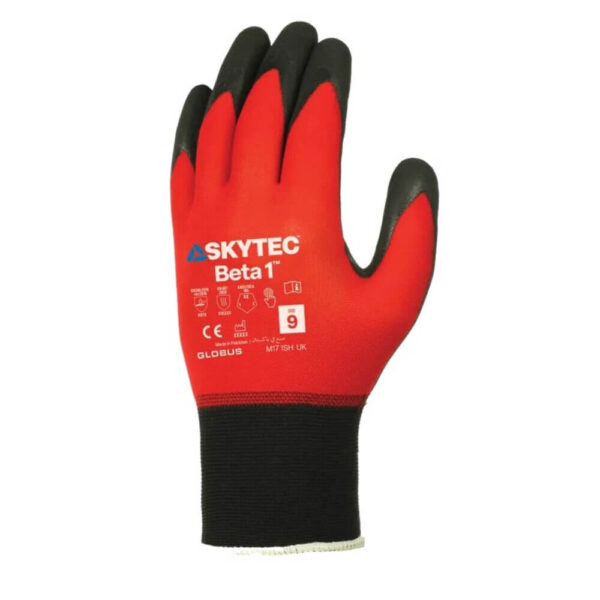 SKYTEC Beta 1 Red Gloves (General Handling) Back