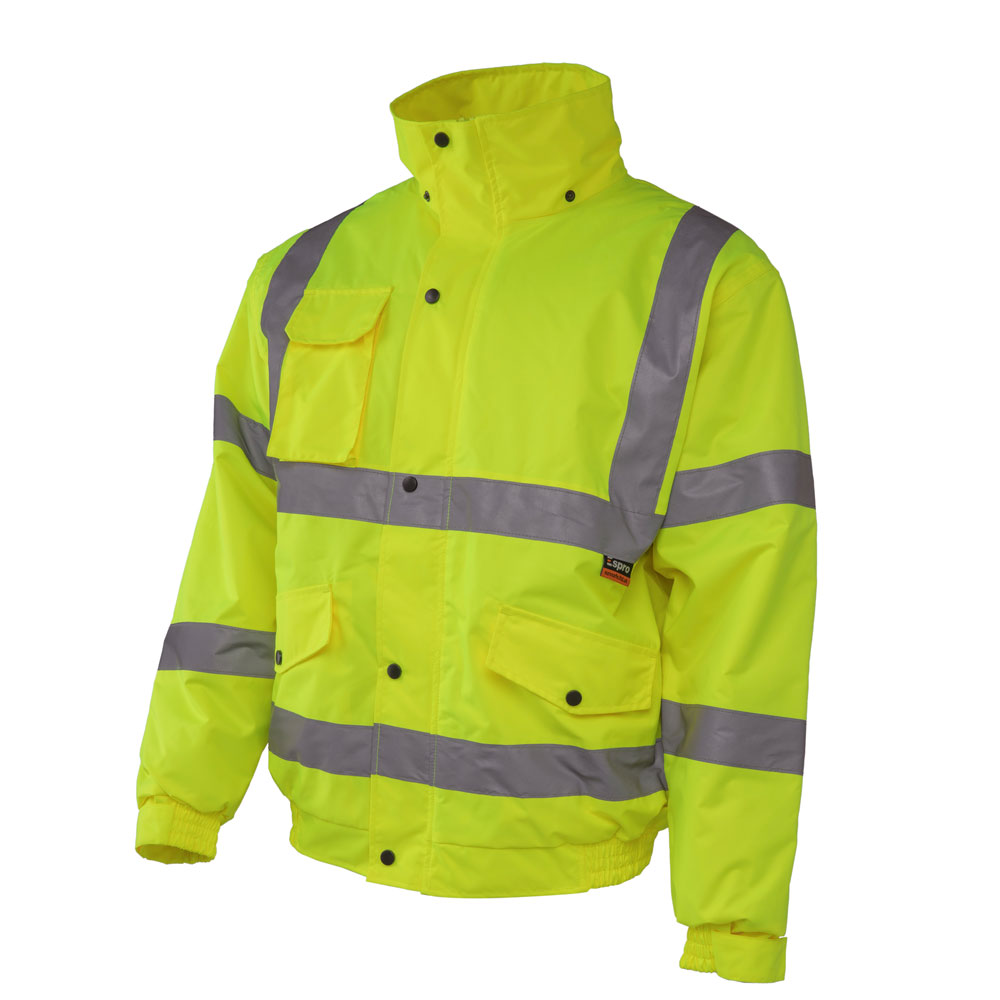 Hi-Vis Waterproof Bomber Jacket Yellow