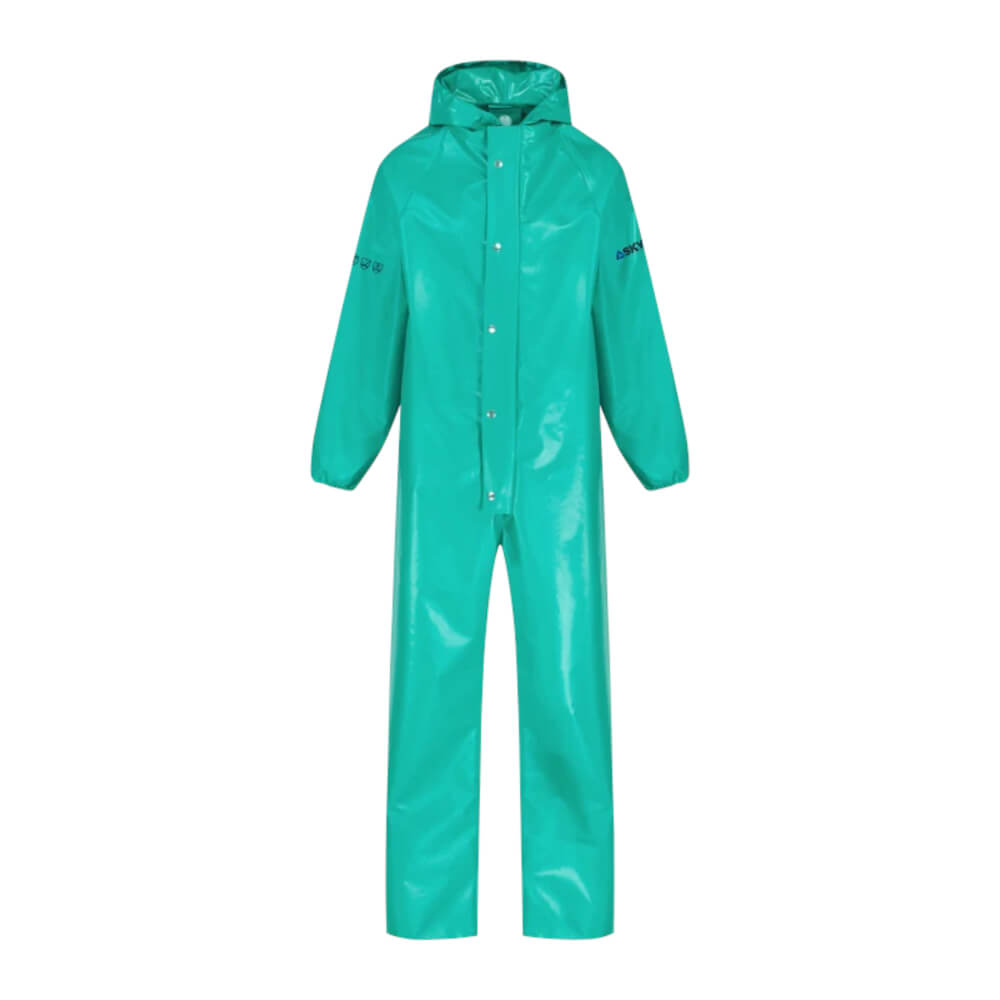 Chemical Splash Protective Boilersuit CMBH-EW – PVC Reusable, Green front