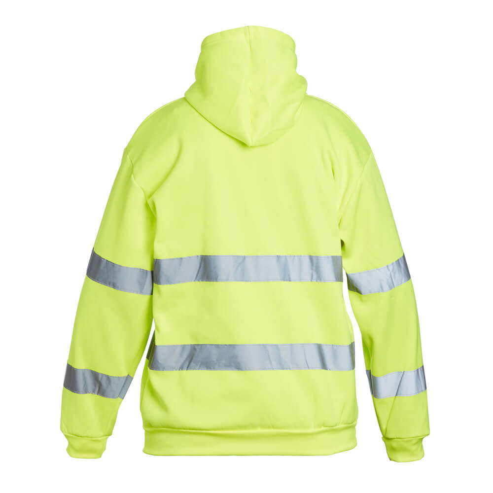 Hi-Vis Yellow Hoodie EN20471 Class 3 - rear