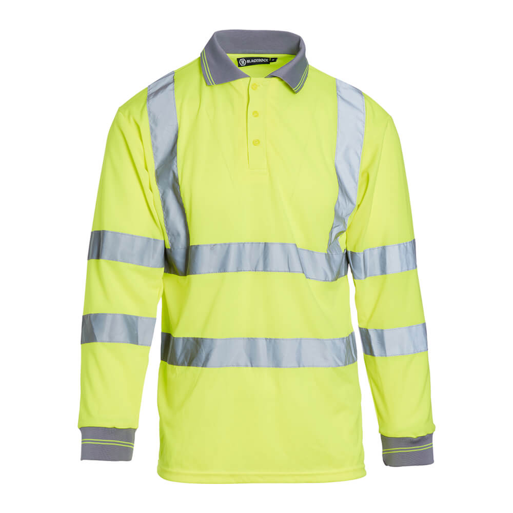 Hi-Vis Polo Shirt Long Sleeve - Yellow - EN20471 Class 3