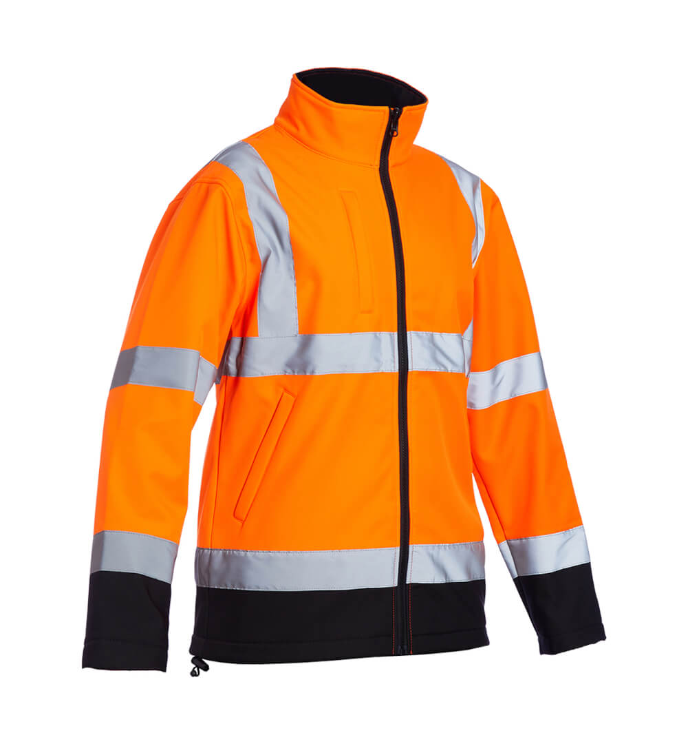 Hi-Vis Soft Shell Jacket Orange EN20471 Class 3 - tilted