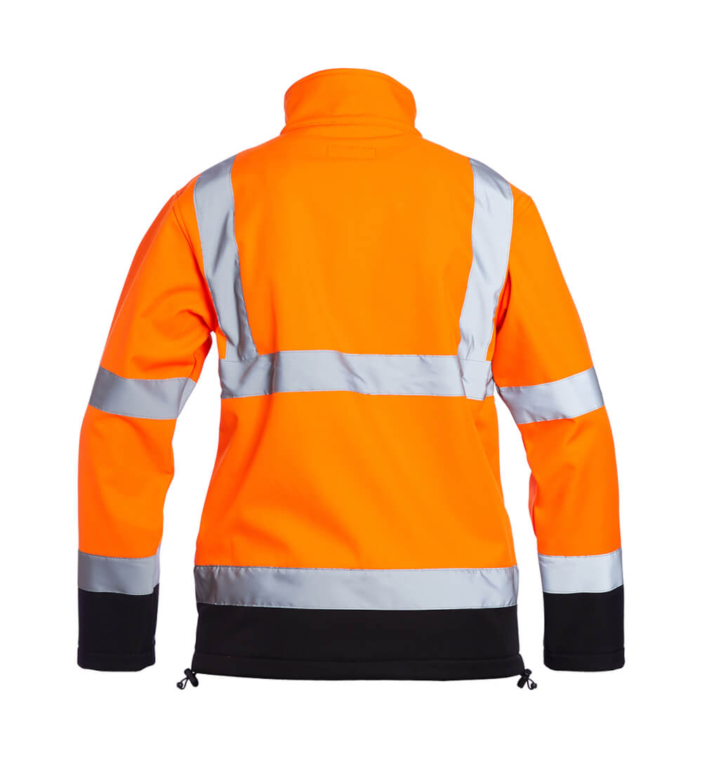 Hi-Vis Soft Shell Jacket Orange EN20471 Class 3 - rear