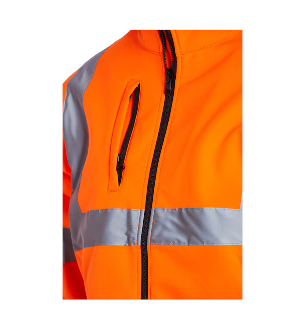 Hi-Vis Soft Shell Jacket Orange EN20471 Class 3 - pocket
