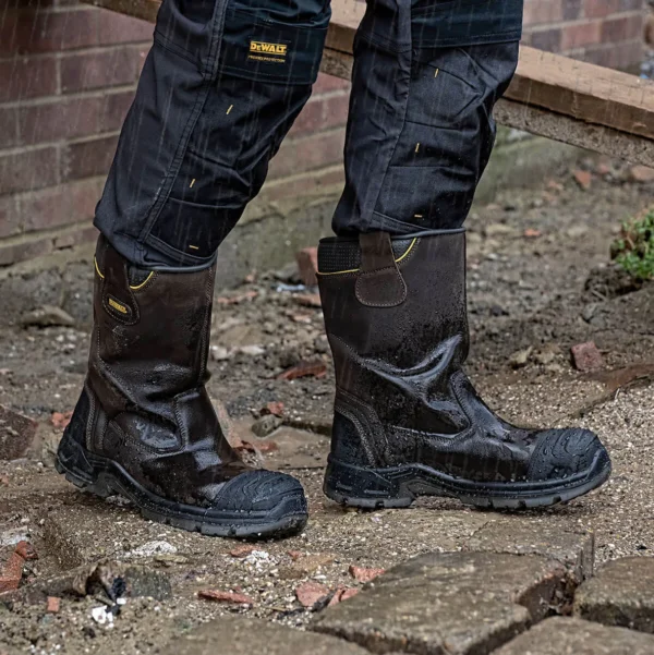 Dewalt Millington Brown Rigger Boot S3 in use