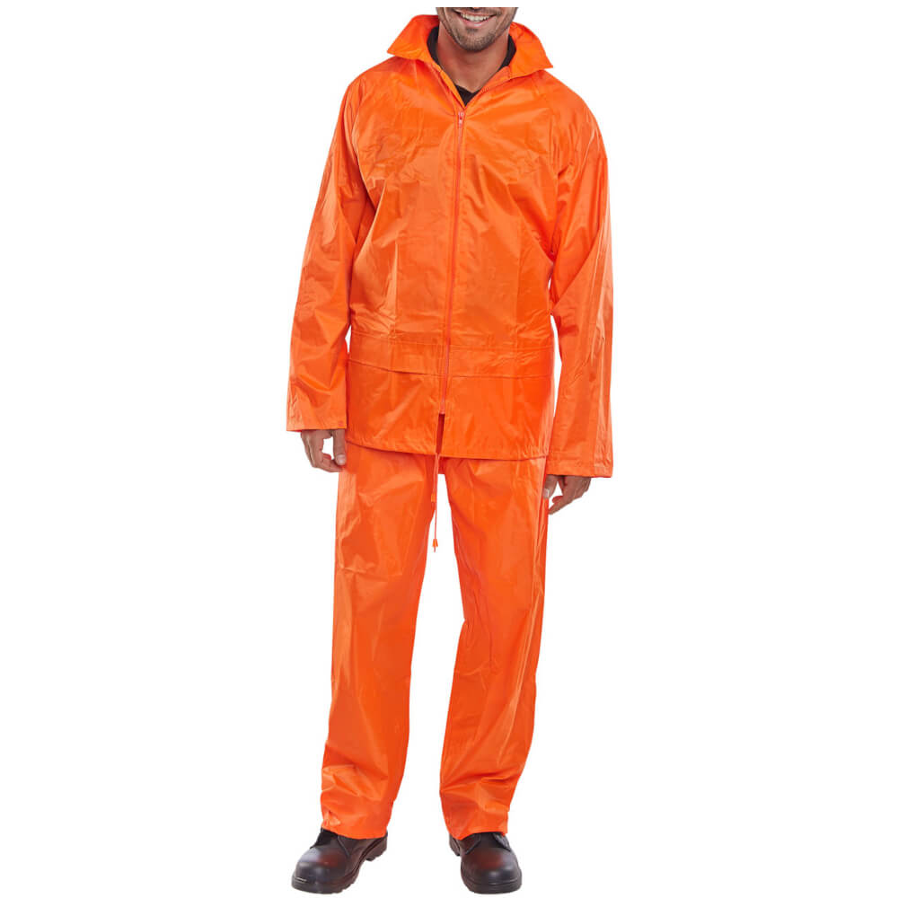 Nylon Weatherproof Suit Jacket and Trouser Pack - Orange