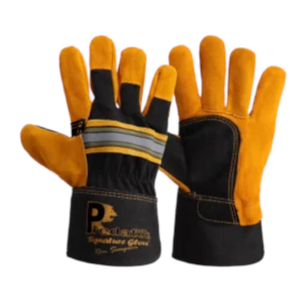 PRED1 Signature Tiger Rigger Heavy-Duty Leather Work Gloves