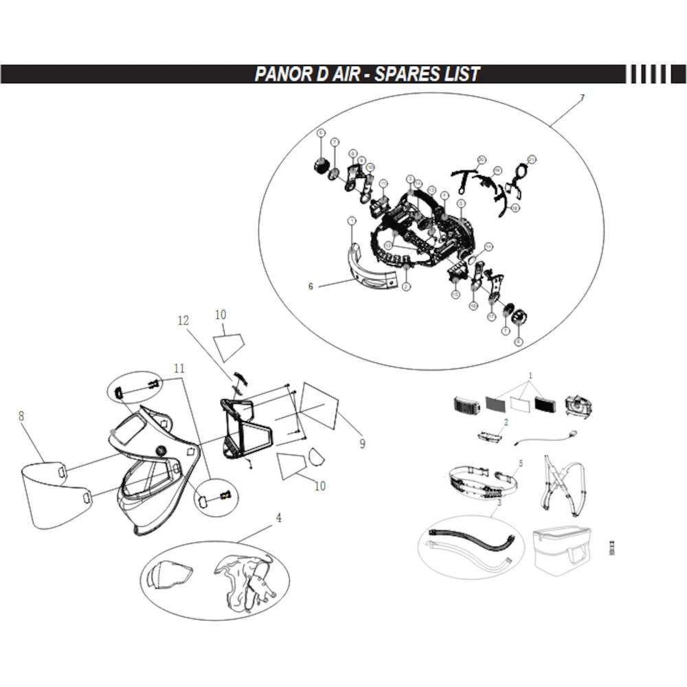 Panoramic Air Fed Welding Helmet | Panor D Air - Spare Parts