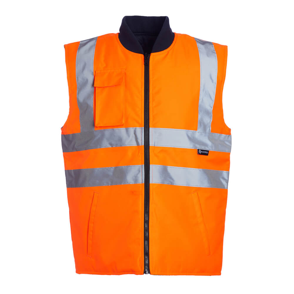 Hi-Vis Bodywarmer – Orange: Reversible EN20471 Class 3