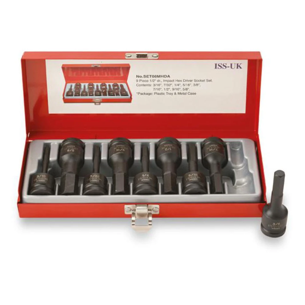 1/2 Square Drive Impact Hex Set Imperial 9 Piece - SET08MHDA