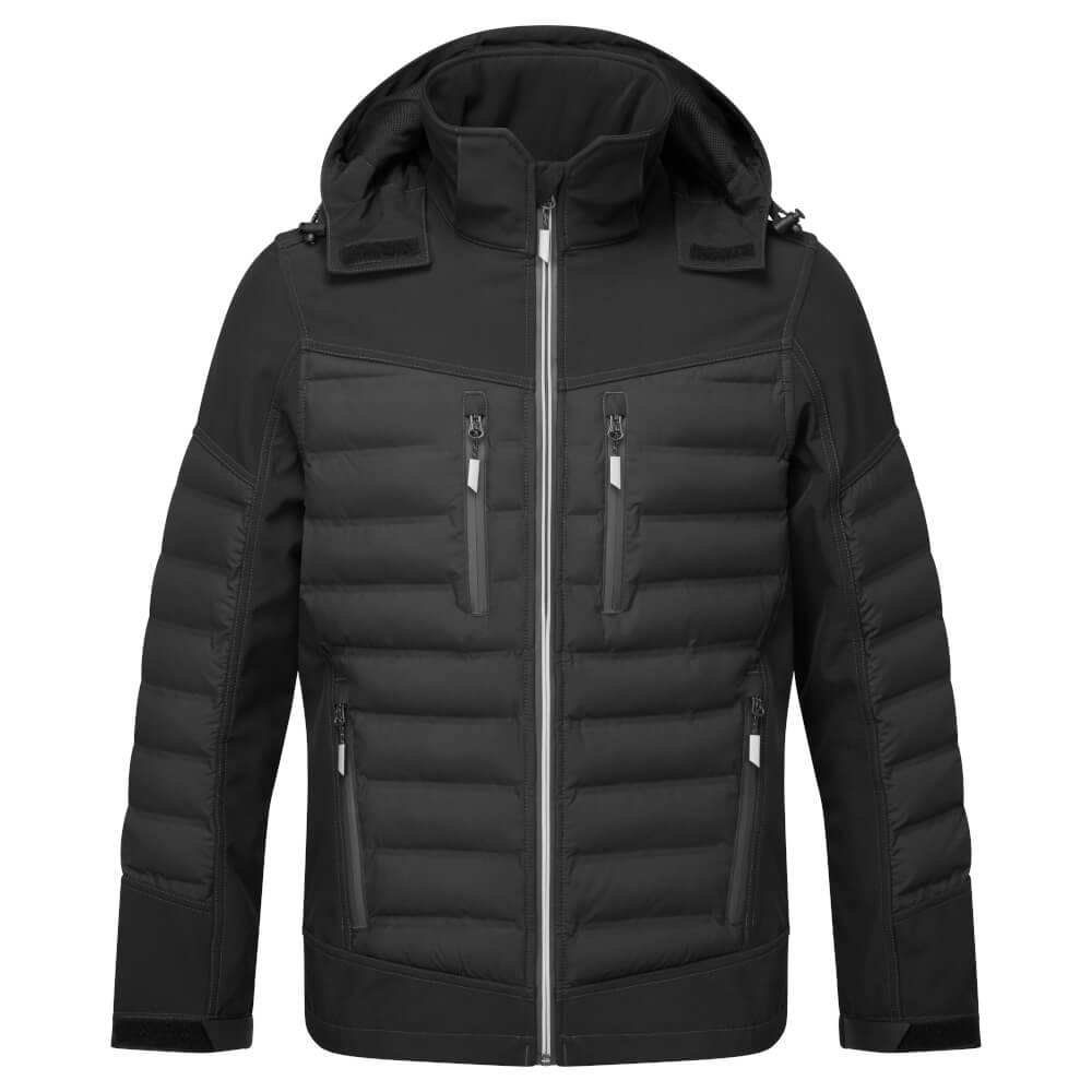 Unisex Hybrid Softshell Workwear Jacket – Black