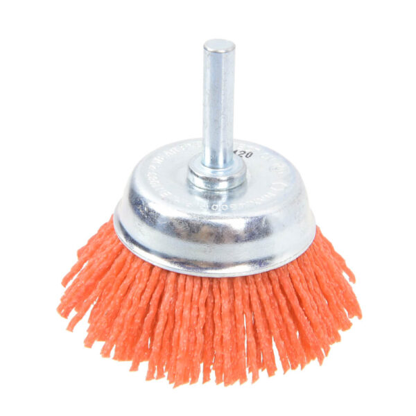 TACTIX 50mm ABRASIVE NYLON WIRE CUP BRUSH 6mm SHANK