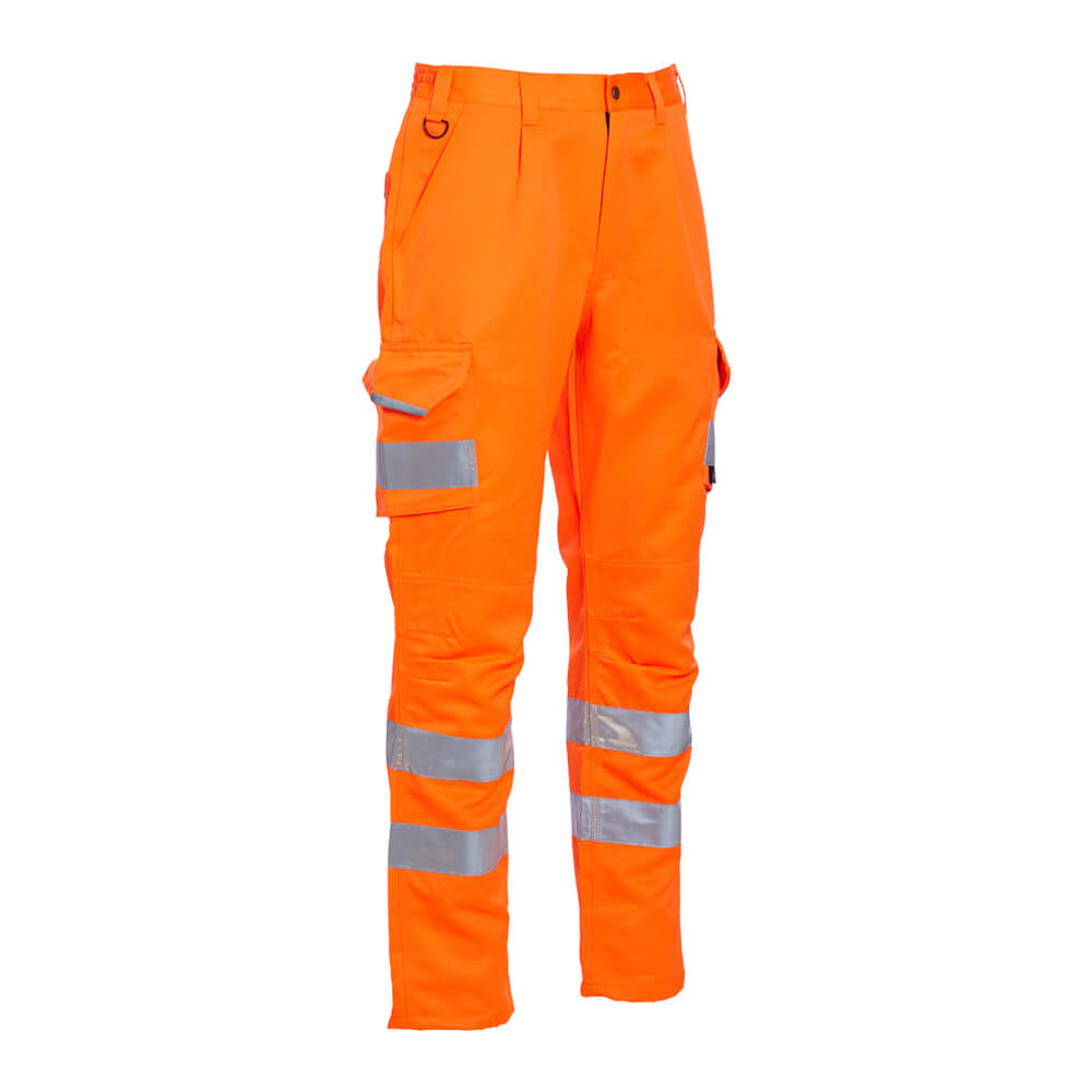 Hi-Vis Combat Trousers (Reg Leg) Orange EN20471 Class 1 - quarter